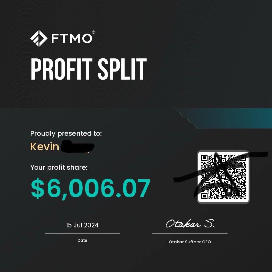 Kevin — retrait $6 006 via FTMO